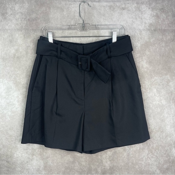 Babaton x Aritzia Nix Belted Shorts In Black Women's Size 12 - Picture 1 of 6